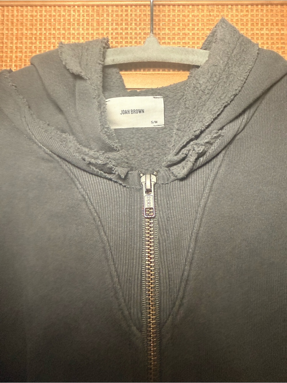 ♡ Joah Brown NWOT Deconstructed Crop Hoodie in Washed Black - Picture 8 of 16